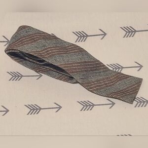 Vintage 50s Haband’s Ty Tweed Skinny Square End / Tip Tie Gray Striped Necktie